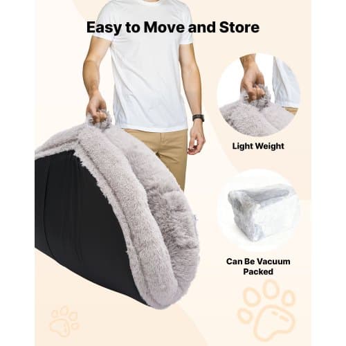 Hundeseng til mennesker, 132x86x24 cm, Grå, Memory Foam