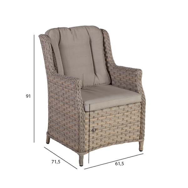 Lænestol PACIFIC 61,5x71,5x91 cm beige