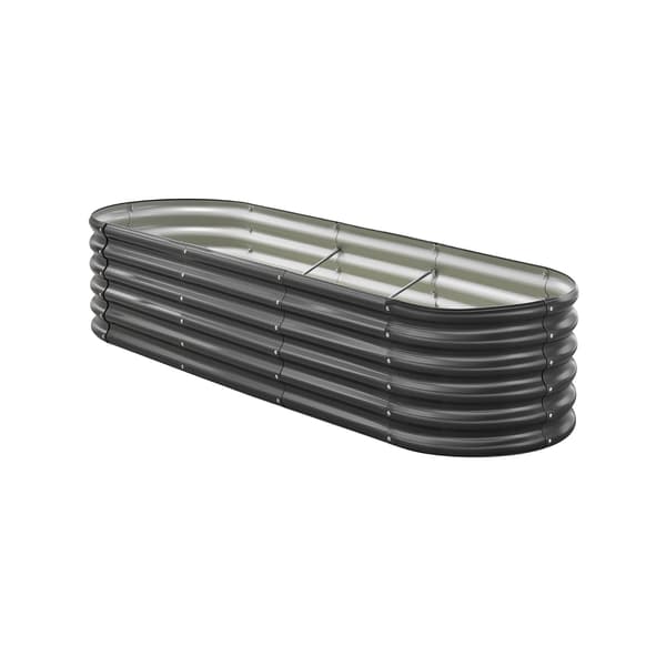 Höjd odlingsbädd, 200x60x40 cm, mörkgrå, metall