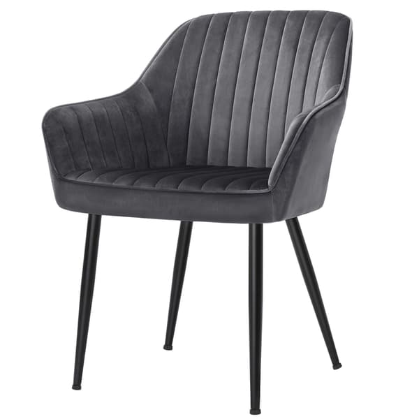 Matstol Sammet Klädd Fåtölj 62,5x60x85 cm Grå