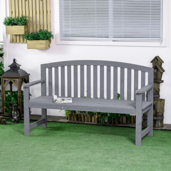 Havebænk 143x51x85 cm Grå, træ