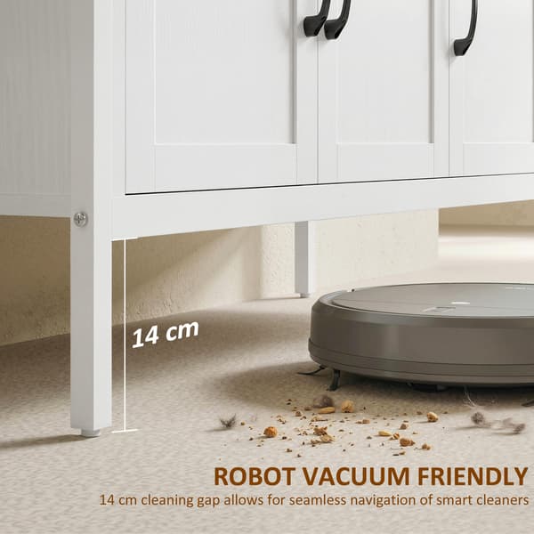 Sideboard 95x35x88 cm Vit justerbara hyllor