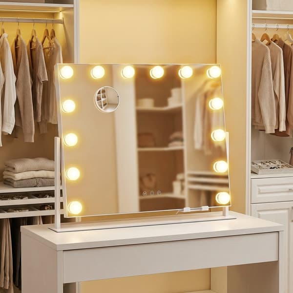 Sminkspegel 58x43 cm Vit med Belysning
