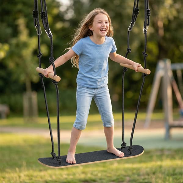 Skateboard Swing 79x40x180 cm Sort Træ