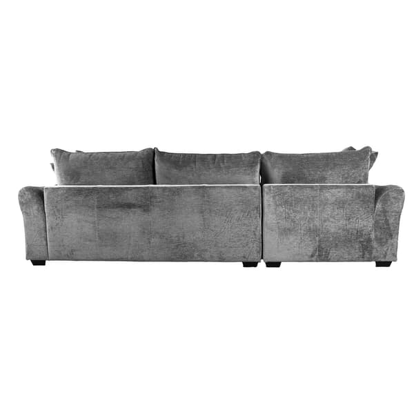 Hörnsoffa DIVI LC 284x162x83 cm Grå Sammetstyg