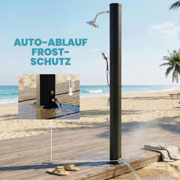 Solardusch 18x14x215 cm Svart Plast