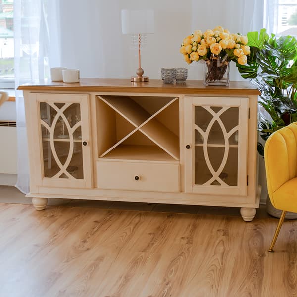 Sideboard LILY 152x46x84 cm vit trä