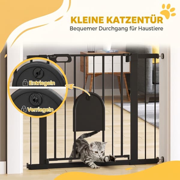 Kattelem 75-103x76 cm sort