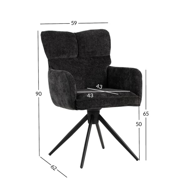 Stol Lorena 58x60x95,5 cm Grå