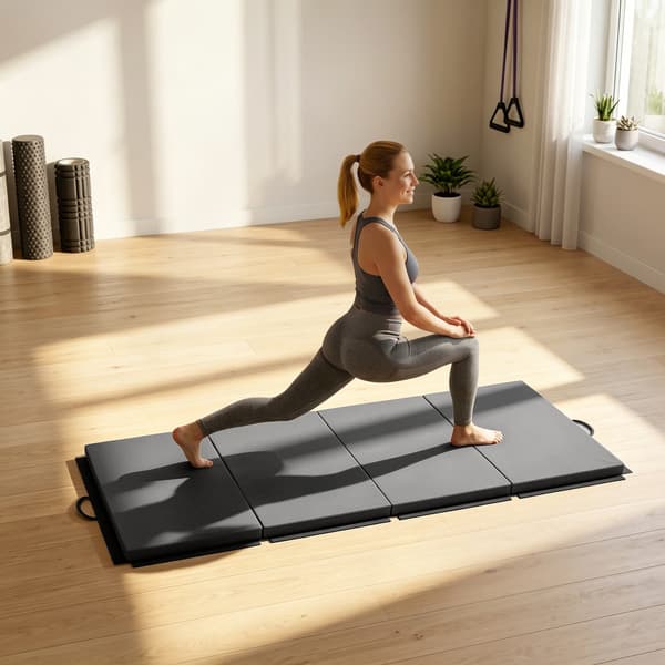 Foldbar gymnastikmåtte 180x80x5 cm grå