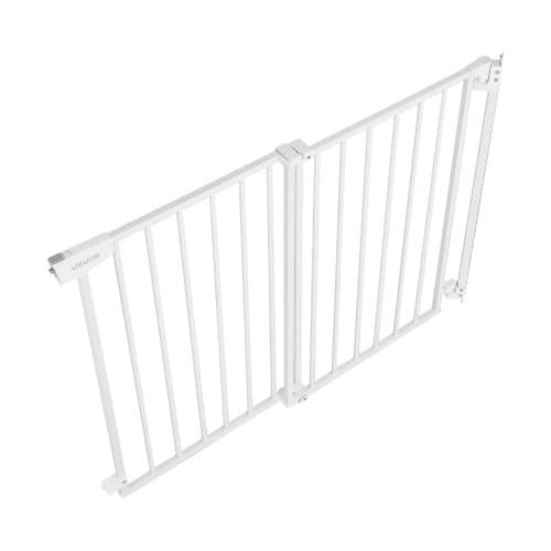 Barnsäkerhetsgrind för trappor 720-1085 mm justerbar bredd 760 mm hög vit