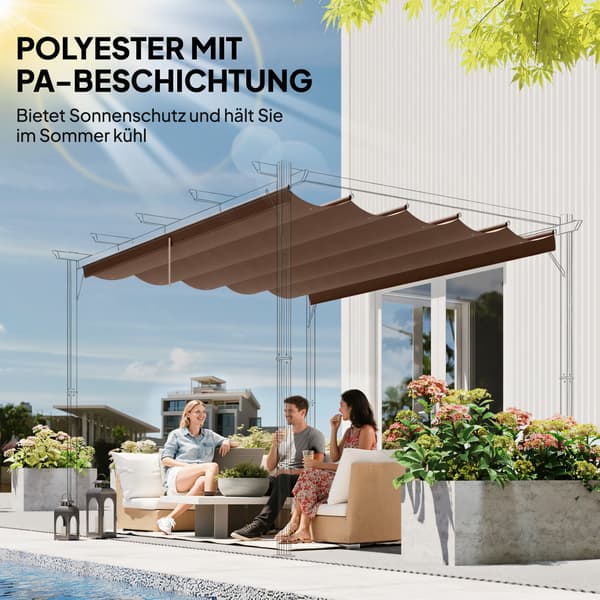 Pergolatak i reserv 350x260 cm, Brun, Polyester