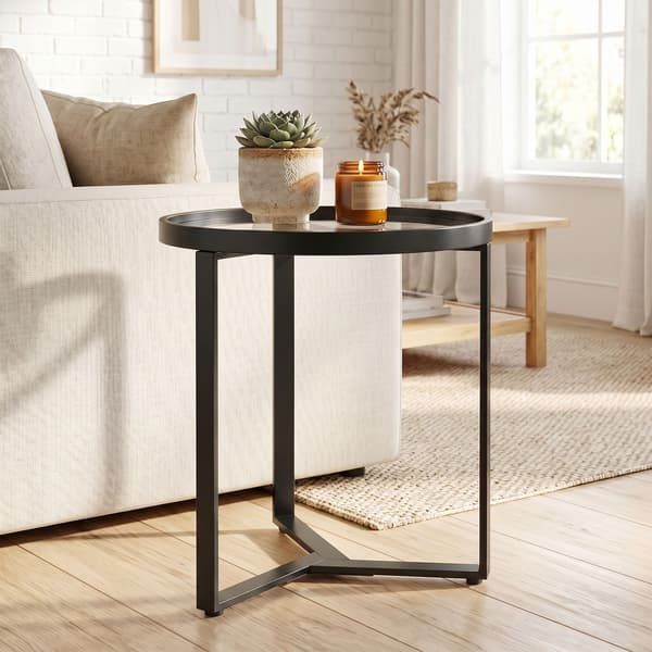 Rund sidebord 45x45x50 cm sort