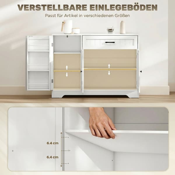 Köksbuffé 110x40x80 cm Vit MDF