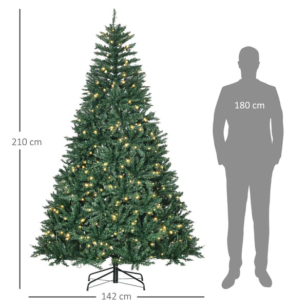 Juletræ 700 varme hvide LED 210x142 cm grøn