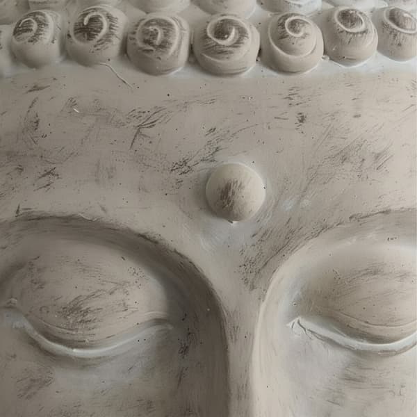Buddha hoved statue, 78 cm, beige, Kodustaar