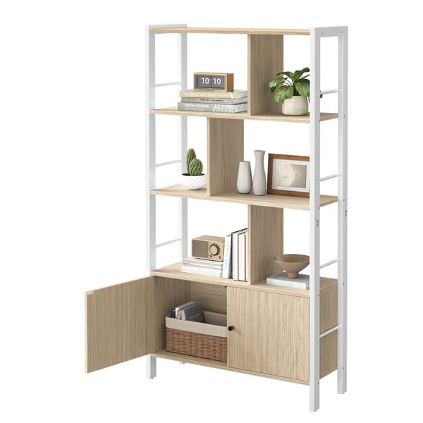 Bokhylle 30x74x154,5 cm Beige Tre og Stål