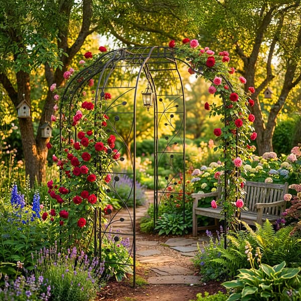 Rose Arch Metall Svart, Kodustaar