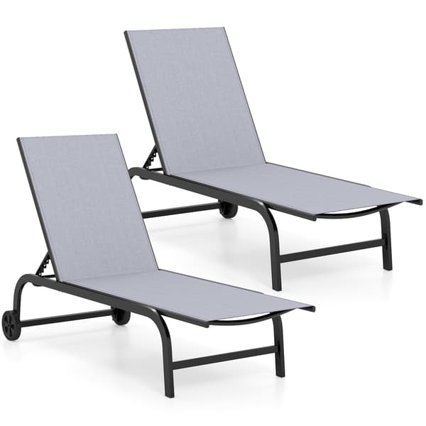 Udendørs liggestole 2 stk 36x190 cm grå