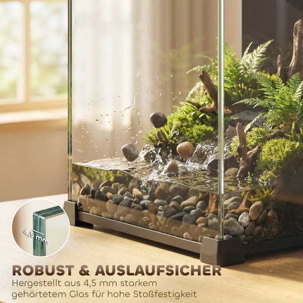 Akvarium Komplet Sæt 30x30x45,5 cm Sort Glas