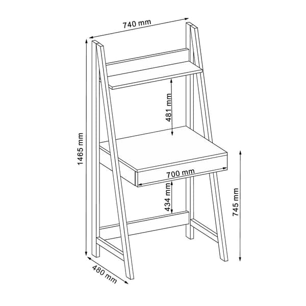 Skrivebord STEP 74x48x146,5 cm Eg