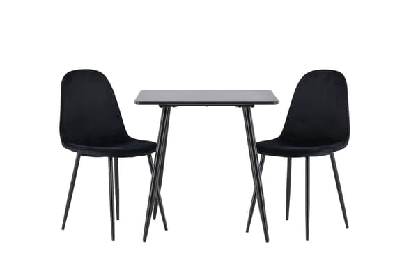 Spisebordssæt Polar 75x75 cm Sort