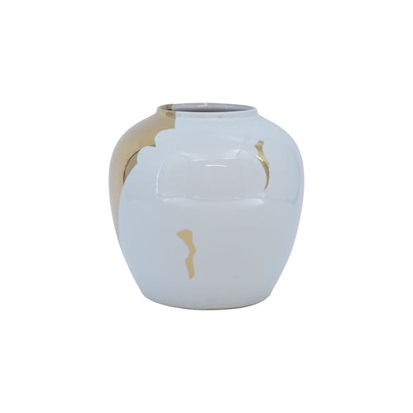 Vase 20x18 cm Hvid, Titan Stone