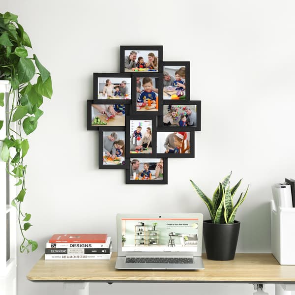 Fotorammer Collage, 60x49,3x3,6 cm, Sort