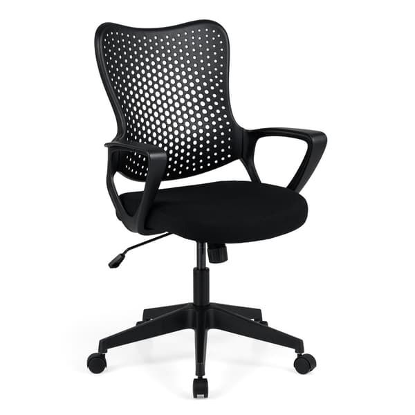 Kontorstol med armlæn 63,5x62x95,5-103 cm sort