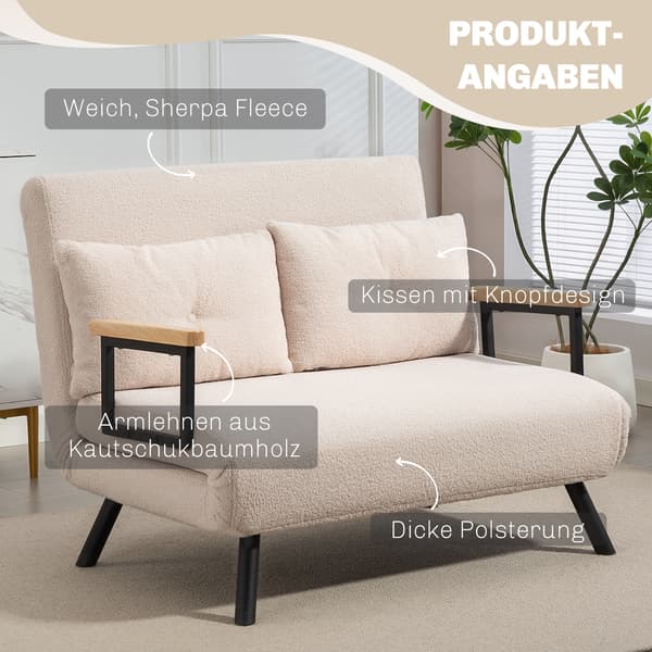 Bäddsoffa, 102x73x81 cm, Beige, tyg