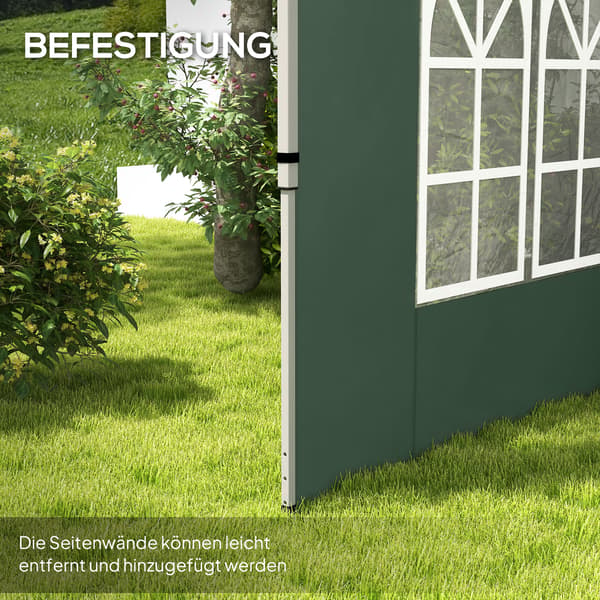 Pavillon Sidepanel Sæt, 295x195 cm, Grøn, Vandtæt Stof