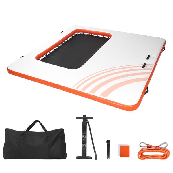 Flydende dock 305x305x15 cm Hvid PVC