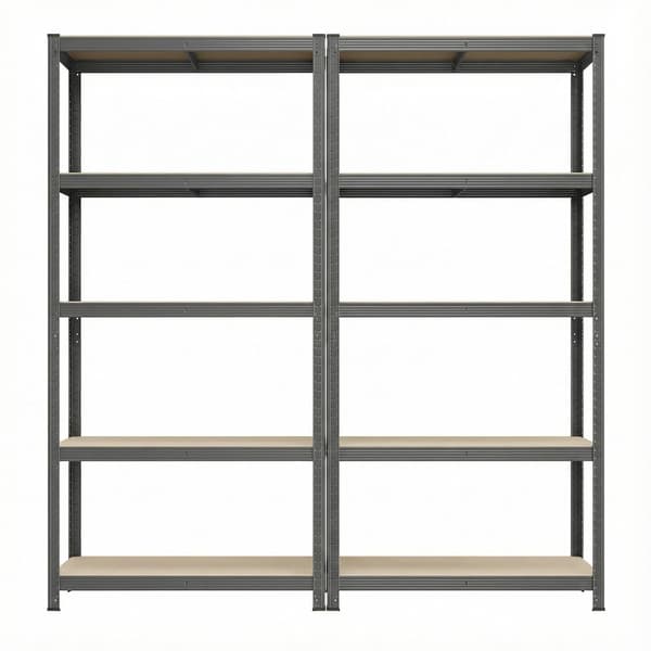 Stabilt hyllset 2-pack, 40x90x180 cm, Silver, Stål