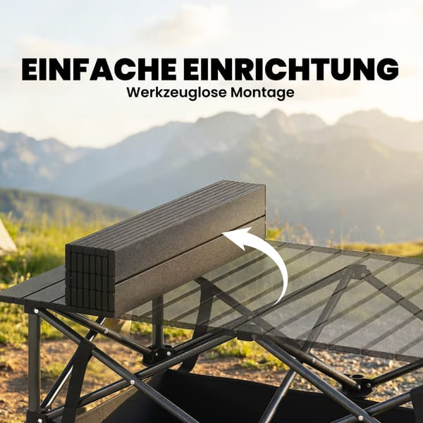 Picnicbord 93x55x68 cm Sort Metal