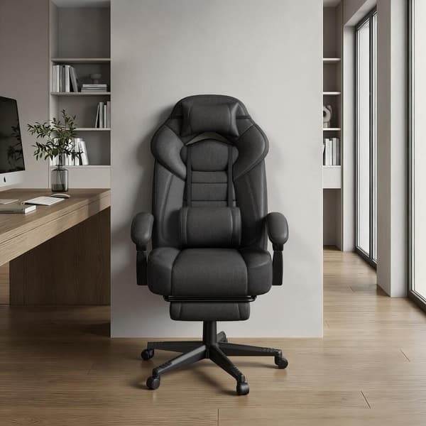 Gamingstol 70x70x122 cm Sort Velour Læderlook