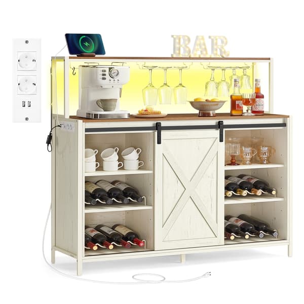 Barskab 36x120x114 cm Hvid-Brun MDF