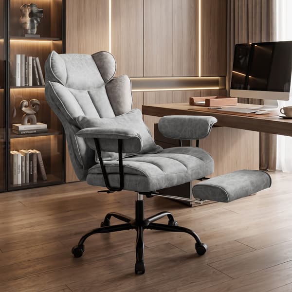 Kontorstol med 6-punkts massage og varme 76x77x116-126 cm grå