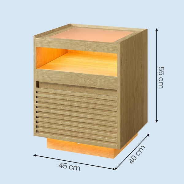 Sängbord 40x45x55 cm Beige, MDF