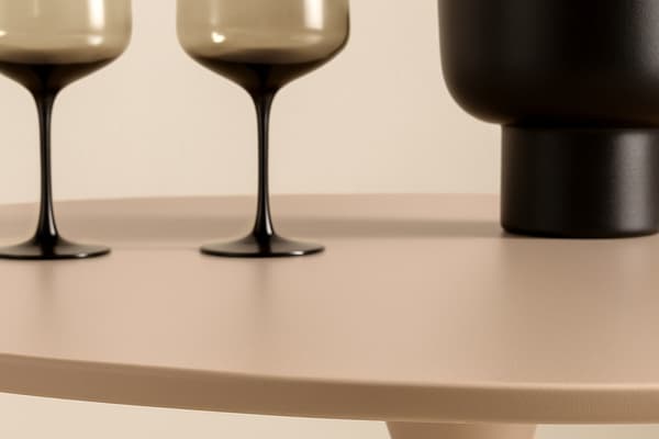 Spisebord 100x75 cm Beige MDF Stål
