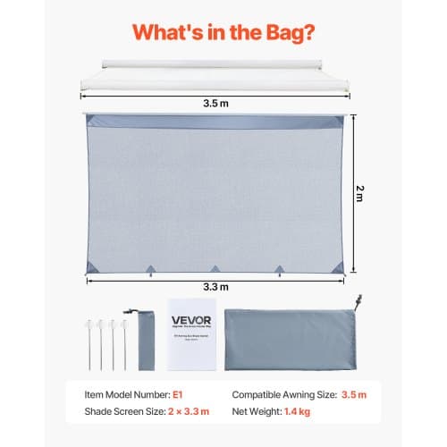 Markis Solskydd Nät 200x330 cm Polyester Mesh Utomhus Camping