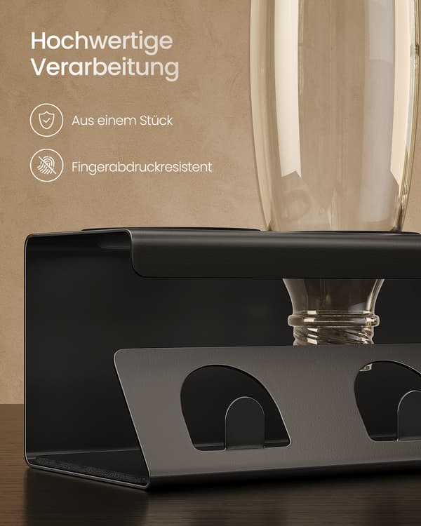 Pulloteline 3 pullolle 30x13,7x11,7 cm musteinen musta
