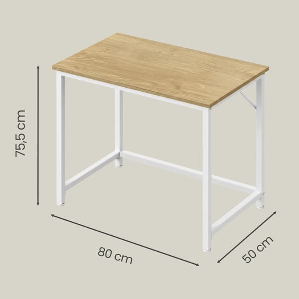 Skrivebord 80x50x75 cm Brun-Sort Stål