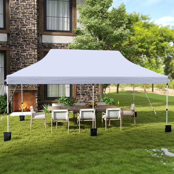 Canopy-tält 300x600x296 cm Vit, Fällbart utomhusskydd , Star
