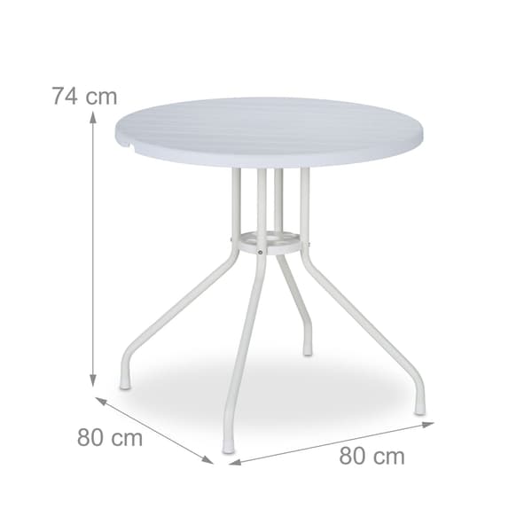 Trädgårdsbord 74x80 cm Vit Plast Stål, Kodustaar