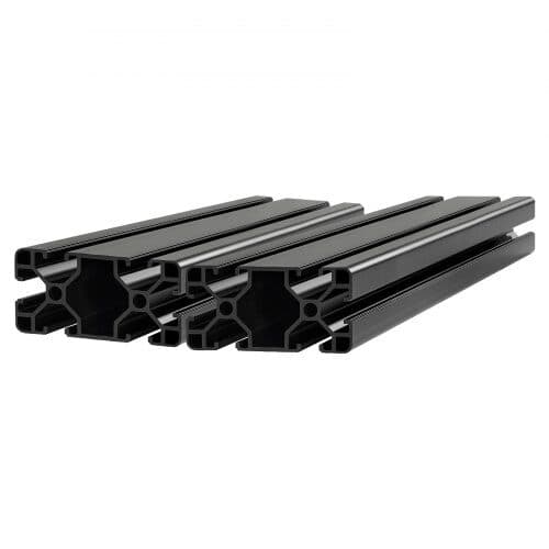 Aluminium ekstruderingsprofiler 2 stk. 500 mm sort