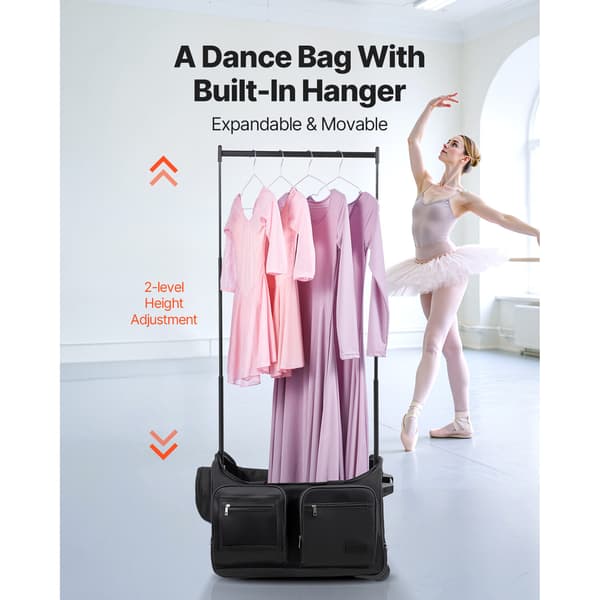 Dansepose med tøjstativ,58.4x90x145 cm,Sort,Rullende opbevaring