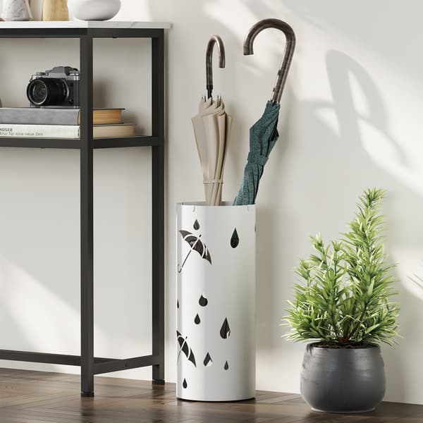 Paraplyställ 17x41 cm Vit Stål