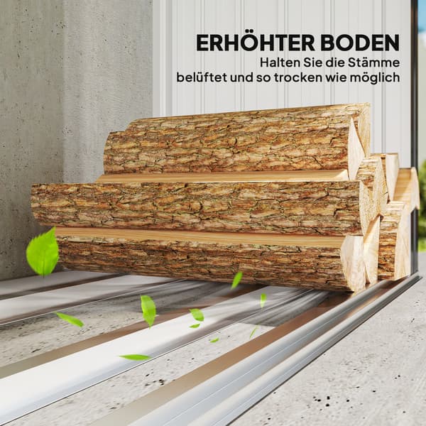 Vedbod, 150x66,5x150 cm, Mörkgrå, Stål