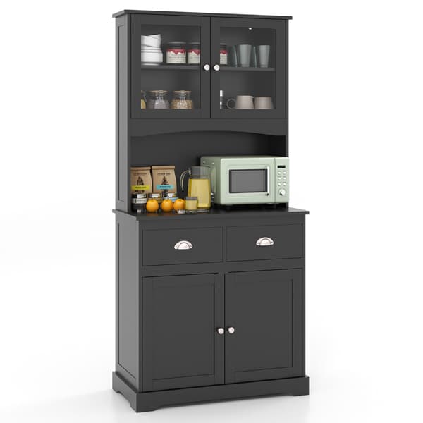 Køkkenbuffet skænk med overskab 80x40x170 cm sort