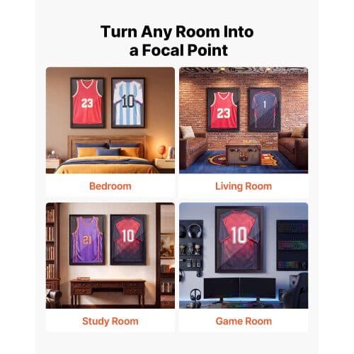 Jersey Frame Display Cases 2 stk 79.5x59x4 cm sort